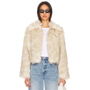 Steve Madden Cream Faux Fur Jacket
